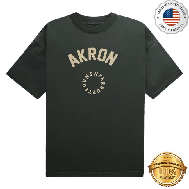 Official Maverick Carter Uninterrupted Clothing Store Shop Akron Circle Logo T-Shirts Olive Green Mavcarter