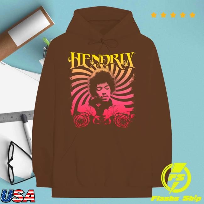 Official Jimi Hendrix Merch Store Jimi Hendrix Rose Brown Popover Hoodie