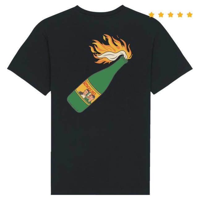Official Kneecap Merch Flaming Buckfast Tees - Black