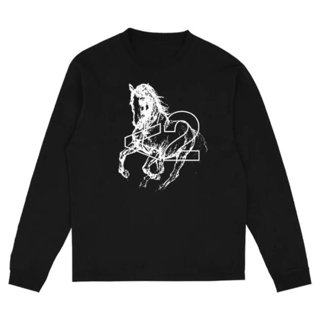 2Hollis Black Horse Long Sleeve Tee