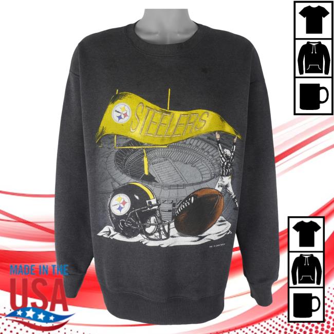 Official Vintage Club Clothing (Nutmeg) - Pittsburgh Steelers Attractive Hoodie 1993 Large