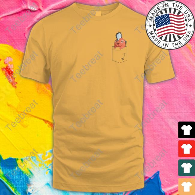 Pocket Pochita Funny Long Sleeve Tee
