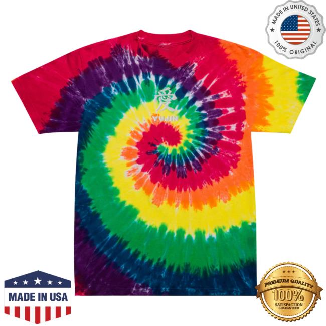 Official Yujin Clothing Japanese Love Tie Dye Shirt Classic Rainbow Tie-Dye