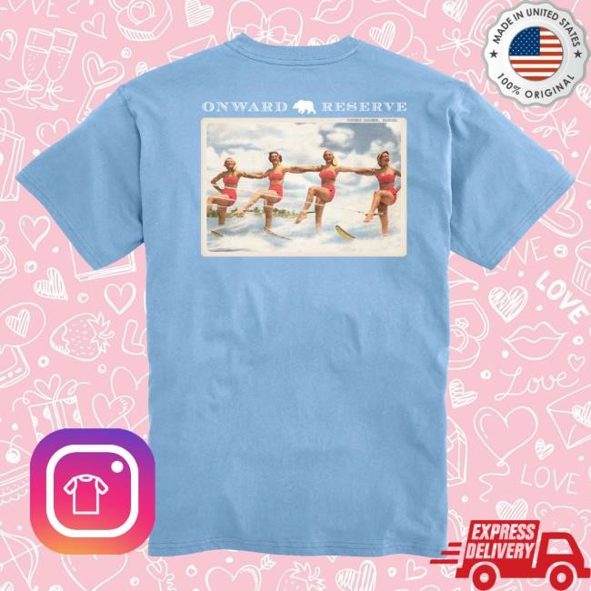 Authentic Onward Reserve Vintage Ski Postcard Tee Sky