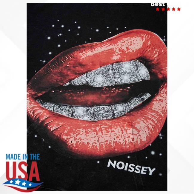 Official Noissey Merch Noissey High quality Dazzling Red Lips Starry Print Black Washed Hoodies