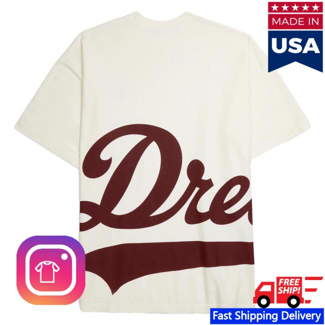 Official Dreamville Merch Jumbo Classic Logo Long Sleeve Shirt 2023 White/Maroon Dreamville Records