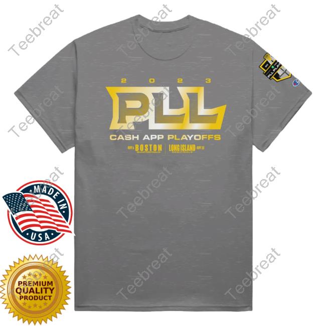 Official Premier Lacrosse League Shop Champion Cash App 2023 Playoff T-Shirt Gray