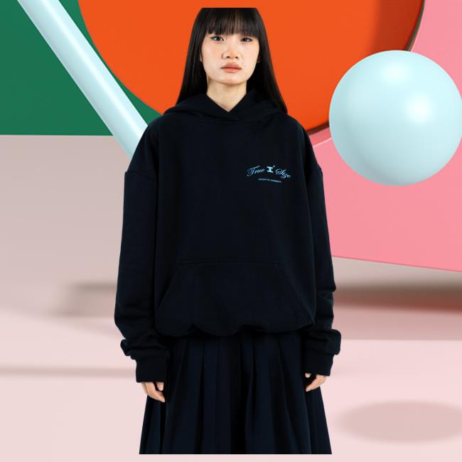 Official Yankeekicks True 2 Size Essential Crew neck Sweatshirt Orbits Collection Black