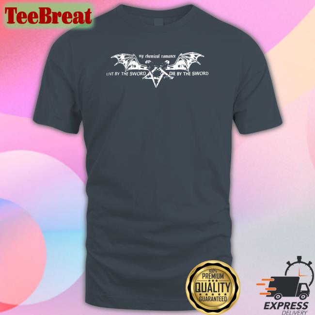 Live By The Sword Die By The Sword Shirt Pentagram Wings Live By The Sword Die By The Sword Crewneck Sweatshirt My Chemical Romance Merch