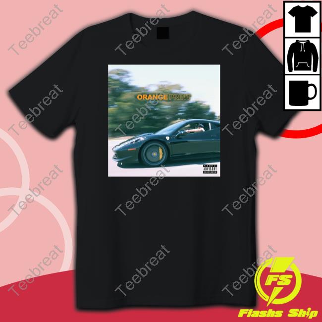 Larry June Merch Orange Print Album Shirts