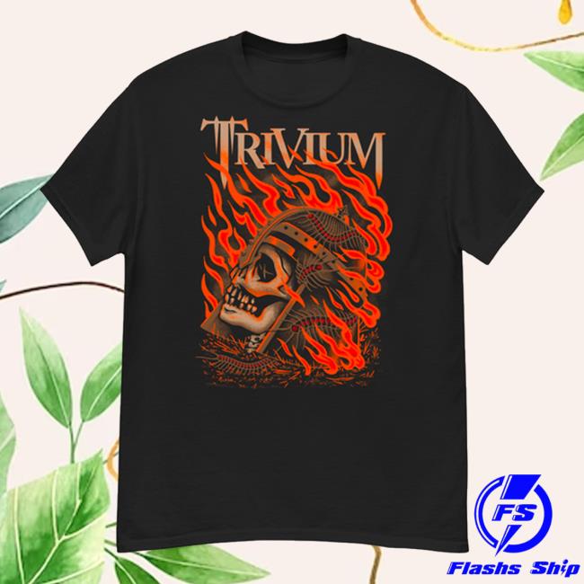 Trivium Merch Flaming Skull Shirt
