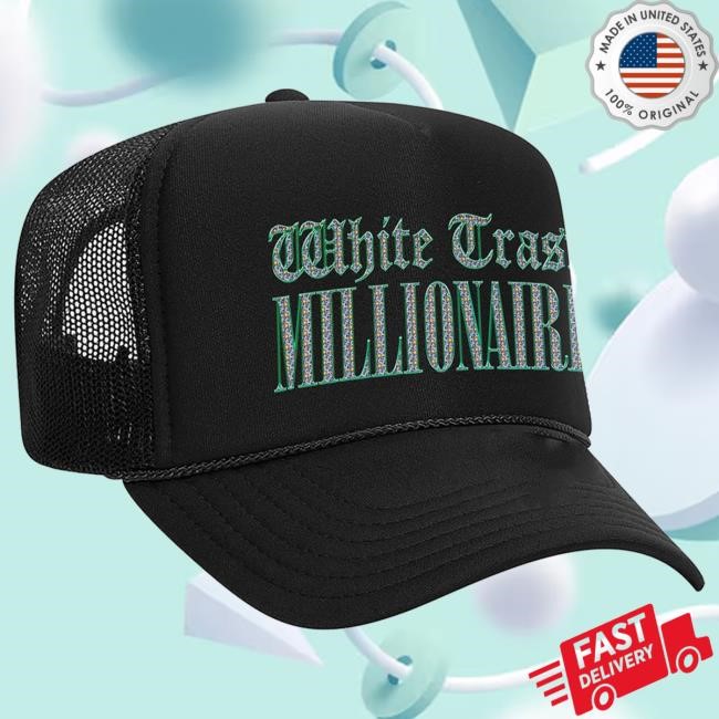 Official Bunnie Xo Merch White Trash Millionaire Trucker Cap Hunniebunnies