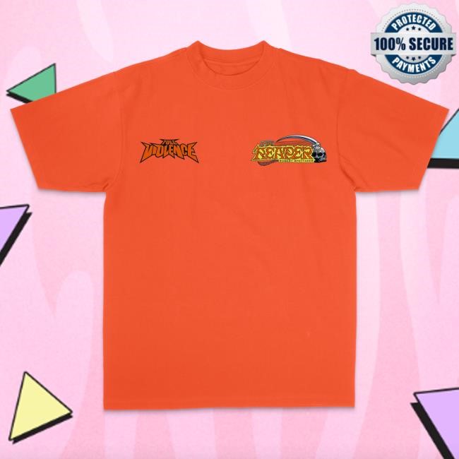 Official Full Violence Clothing Robert Whittaker Halloween Reaper "Premium" Shirt New in Bright Orange
