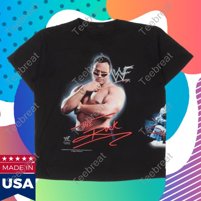 Official Justin Reed Vintage WWF The Rock Shirts Black Justinreed