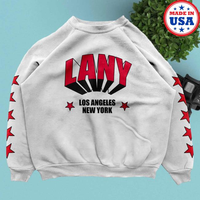Official Lany Clothing Store White Los Angeles New York Hooded Sweatshirt ThisisLany Merch