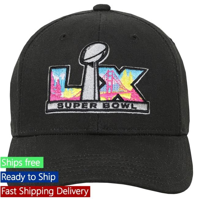 Black Adjustable Hat Youth Super Bowl LX Outerstuff NFL Football NFL Fan