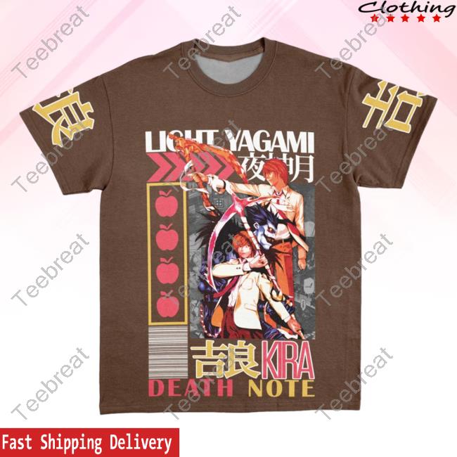 Official Anime Ape Clothing Light Yagami Death Note Streetwear Tees Animeape