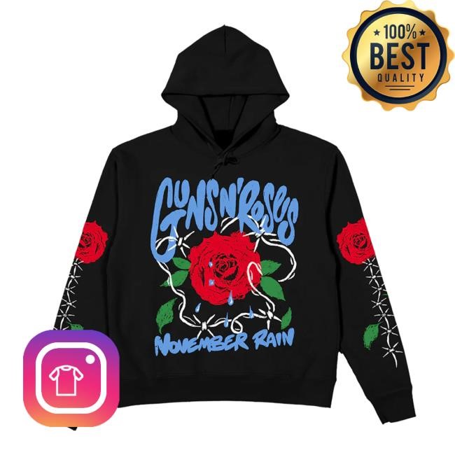 November Rain Black Long Sleeve Hoodie - Guns N' Roses Official Store