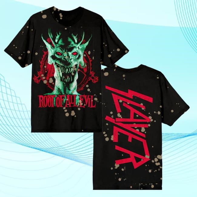 Root Of All Evil Splatter New T-Shirt Slayer Store
