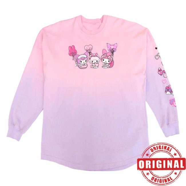 Official Sanrio Apparel Clothing Kuromi Merch My Melody & Kuromi Sleepover Japanla Spirit Crewneck Sanrio Shop Store