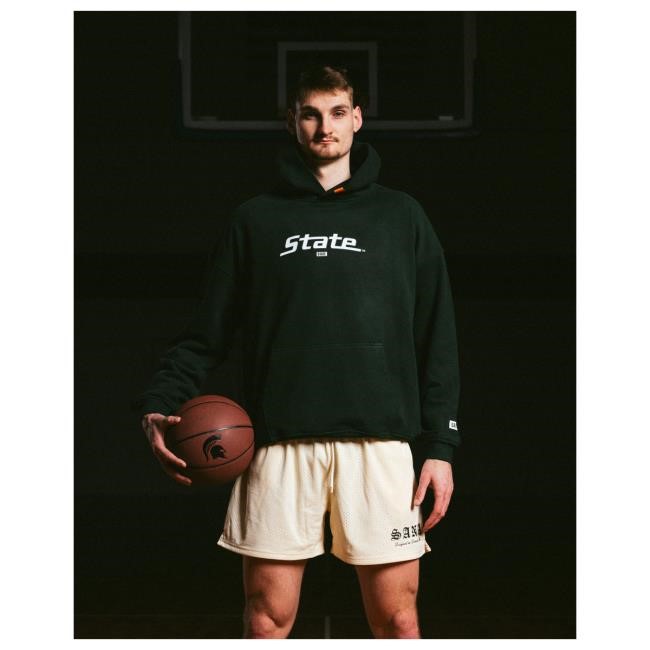 Game Night Layer MSU Court Gladiator Hoodie Green Sana Detroit Campus Cold Nights MSU Court Gladiator Green Hoodie Sana Detroit