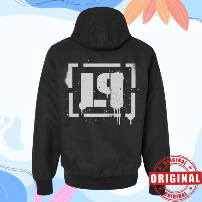 Official Linkin Park Merch Store Lp Classic Spray Lined Black Work Hoody LinkinPark Apparel Clothing Shop