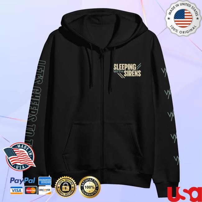 Sleeping With Sirens Collage - Black Zip Up Hooded Sweatshirt Sirens Merch