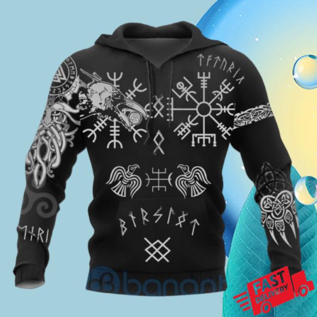 Official Banantees Huginn And Muninn Viking All Over Printed 3D Hoodies