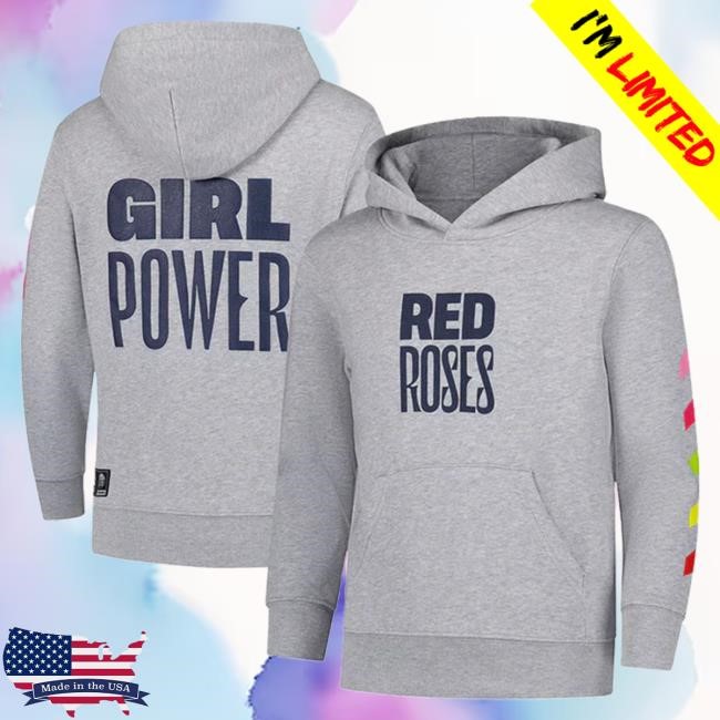 Official Spice Girls Merch Store Red Roses x Spice Girls Heavyweight Grey Hoodie