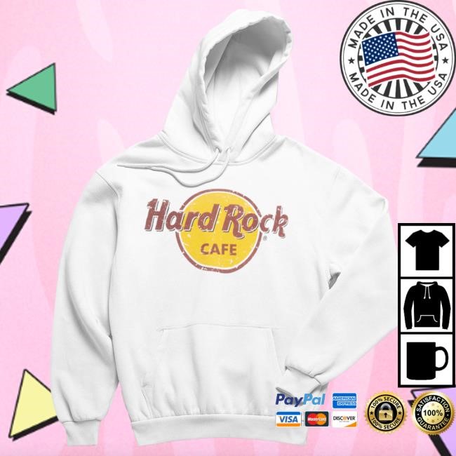Official Hard Rock Store Shop Merch Unisex Classic Logo Popover Sweatshirt Black Hard Rock Cafe Shop