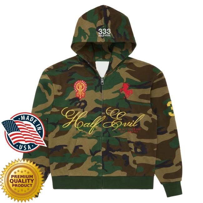Official Half Evil Merch Store Half Evil Camo Horsepower Zip Up Hoody HalfEvil
