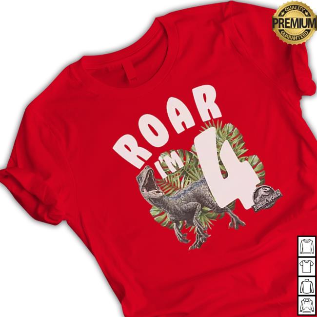 Official Jurassic world birthday raptor roar I’m 4 Hoodie