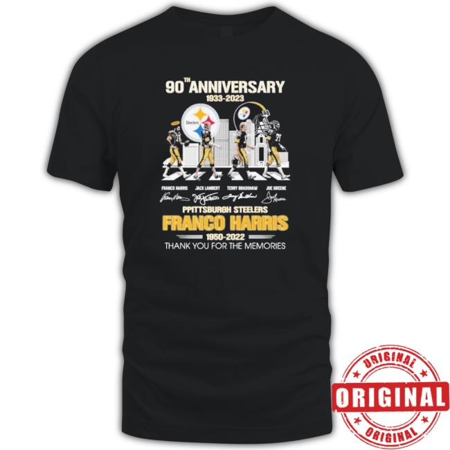 Pittsburgh Steelers 90Th Anniversary 1933-2023 Franco Harris 1950-2022 Abbey Road Signatures Classic Shirt