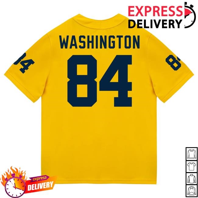 Official The M Den Michigan Wolverines #84 Jacob Washington Student Athlete Maize Football Jersey Tees