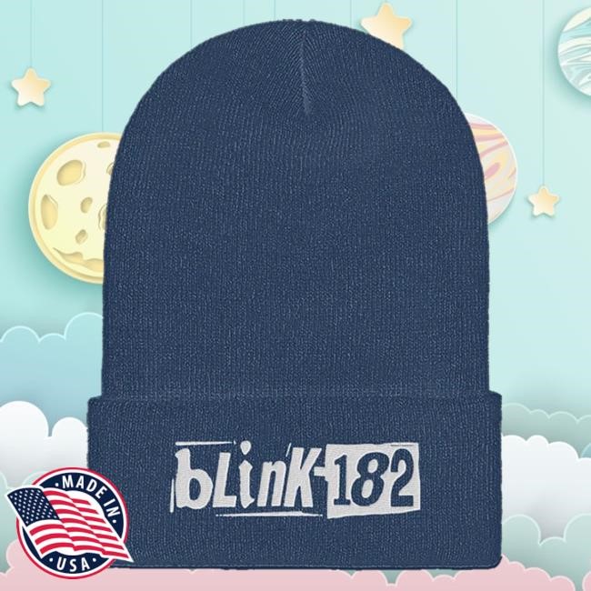 Blink 182 Merch Blink-182 Tan Logo Beanie