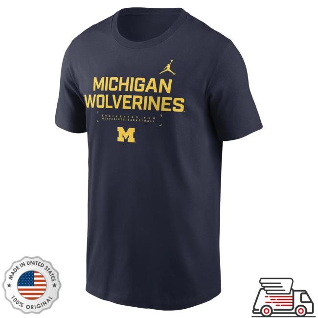 Michigan Wolverines Jordan Brand Basketball 2025 Courtside Short Sleeve Tee The M Den Official Shop