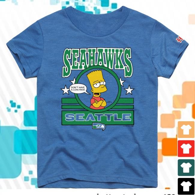 Official Seattle Seahawks Homage x The Simpsons Youth Hot Shirt - Royal
