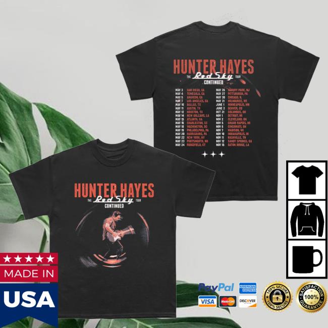 Official Hunter Hayes Store Hunterhayes Red Sky Continued Tour Tshirt