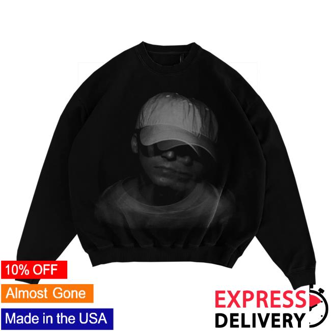 Official Nathan John Feuerstein Nf Merch Store Black Blur Crew neck Sweatshirt Nf Real Music Shop