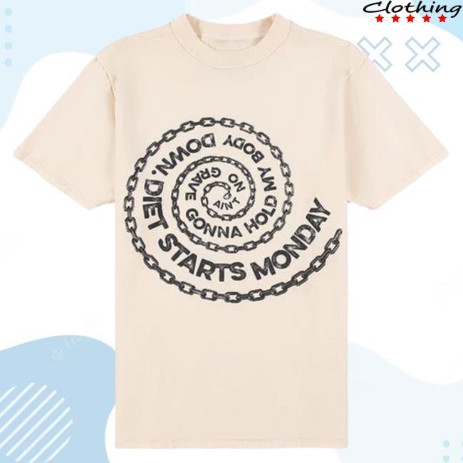 Official Capsule Clothing Store Capsule Nyc Diet Starts Monday Spiral Chain T-Shirt | Antique White CapsuleNyc