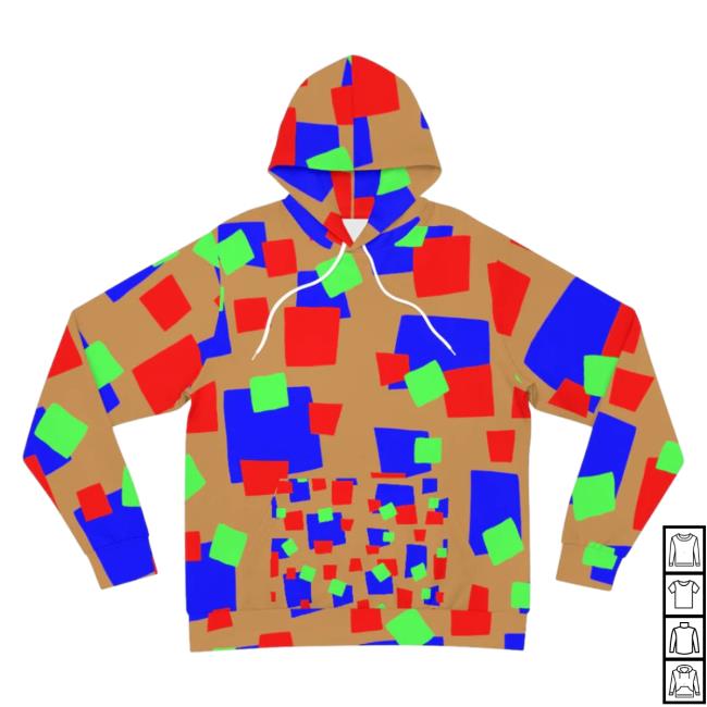 Official Signshirtz Clothing Merch RGB Pattern Design - Brown Large AOP Hooded Sweatshirt 3D All Over Print