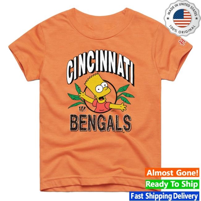 Official Cincinnati Bengals Homage x The Simpsons Youth Hot Shirt - Orange