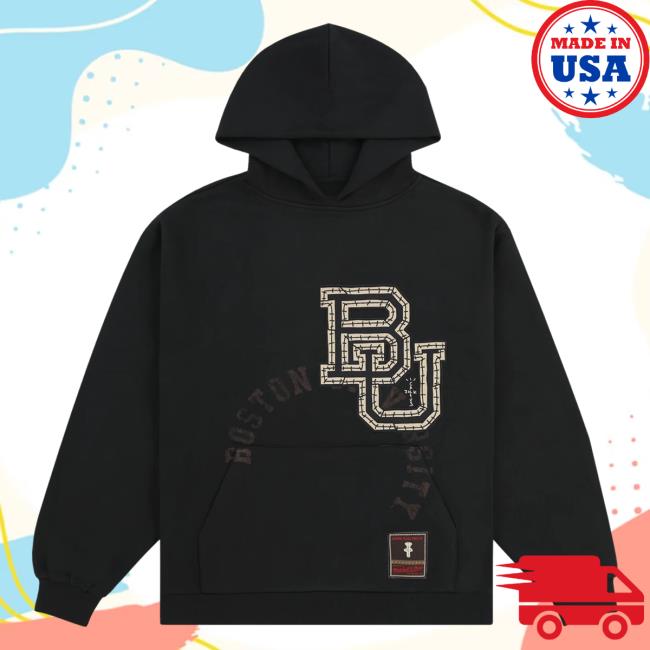 Official Travis Scott Utopia Merch Store CJ X M&N X BOSTON UNIVERSITY Popover Hoodie Travis Scott Apparel Clothing TravisScott