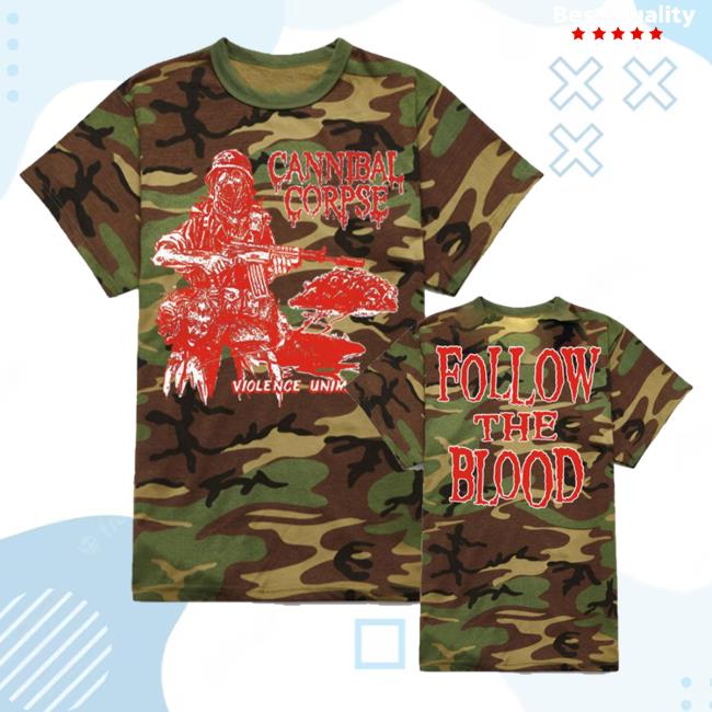 Official Cannibal Corpse Merch Store Follow The Blood Shirt Camo CannibalCorpse