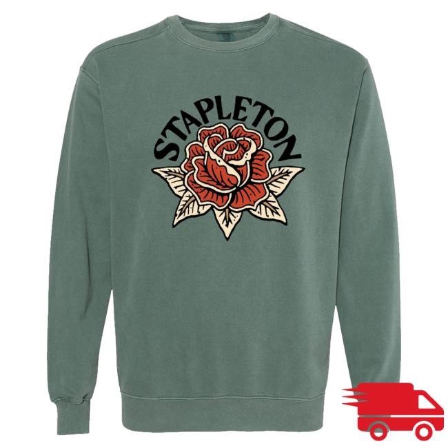 Official Chris Stapleton Merch Store Chris Stapleton Rose Unisex Garment Dyed Popover Sweatshirt