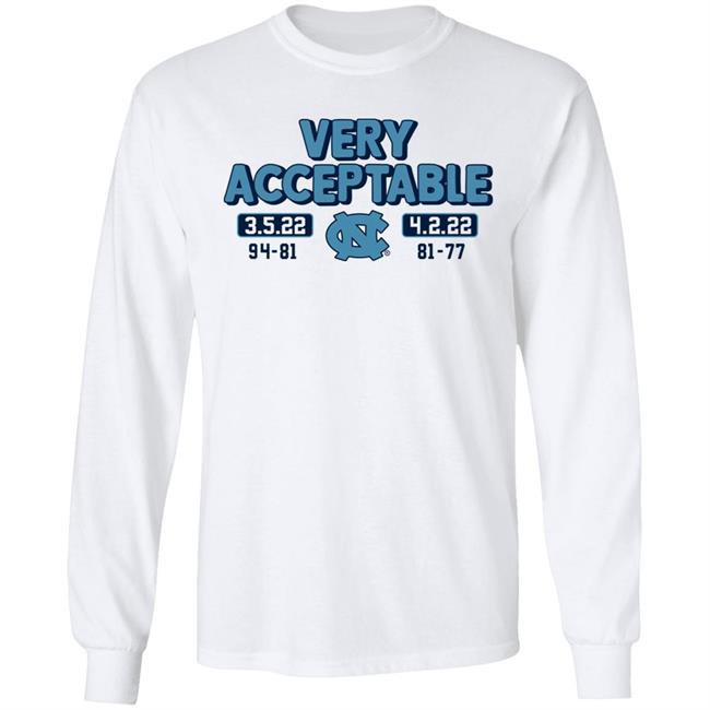 North Carolina Basketball Very Acceptable 3.5.22 4.2.22 94-81 81-77 Shirt Breaking T North Carolina Basketball Very Acceptable 3.5.22 4.2.22 94-81 81-77 Shirt Breaking T