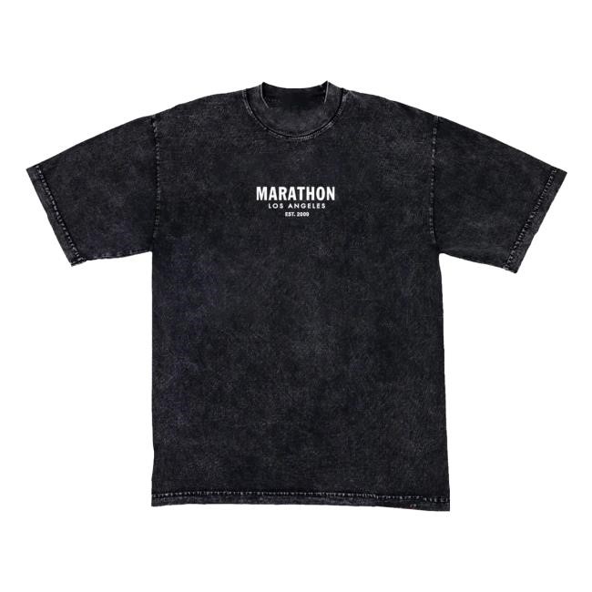 Marathon Origin New T-Shirt - Carbon Washed Black/White – The Marathon Clothing