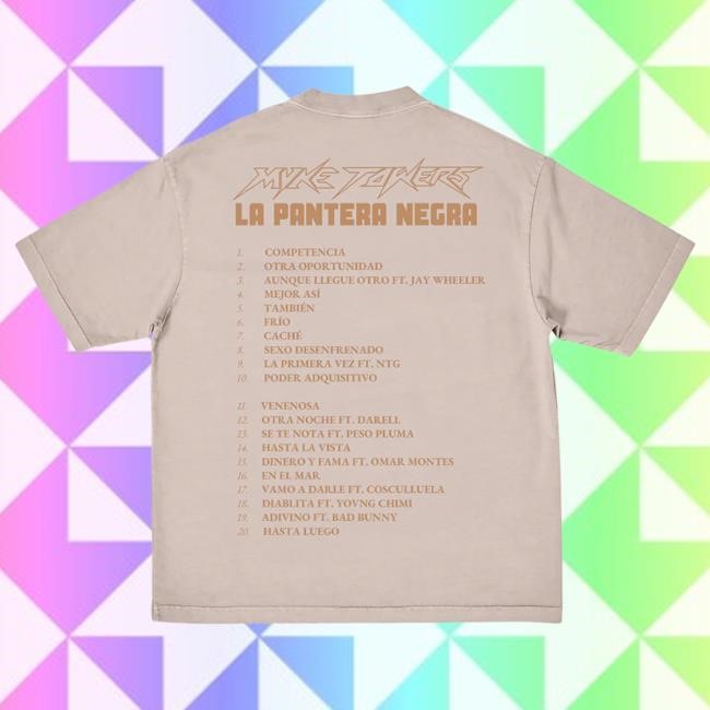 Official Myke Towers Store Shop La Pantera Negra Album Cover Tee