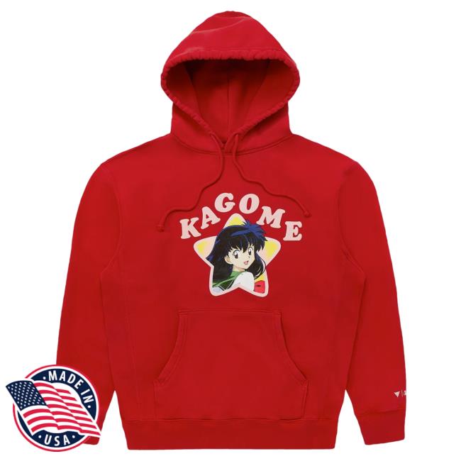 Official Hypland Clothing Merch Store Hypland Inuyasha Kagome Fan Club Hooded Sweatshirt (Vintage Red)