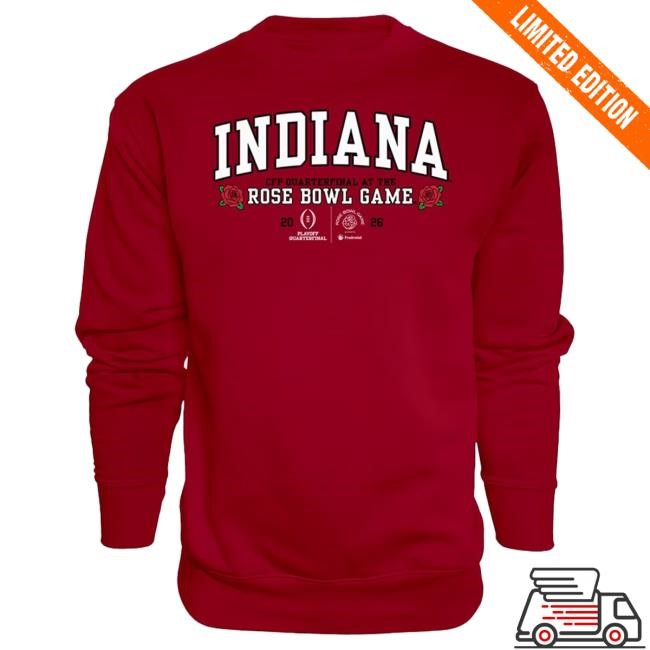 Blue 84 Indiana Hoosiers Mens Crimson 2026 Rose Bowl Game Twill Long Sleeve Hood | Rally House Official Merch Store Shop | RallyHouse